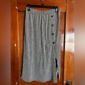 Caution to the Wind striped midi skirt